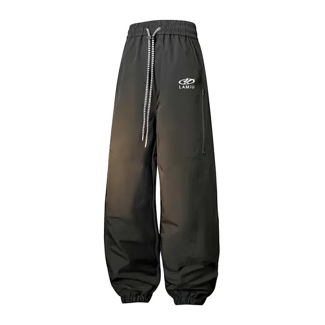 兰缪 基础款纯色宽松系带直筒垂感日常户外运动穿搭休闲裤 男女同款