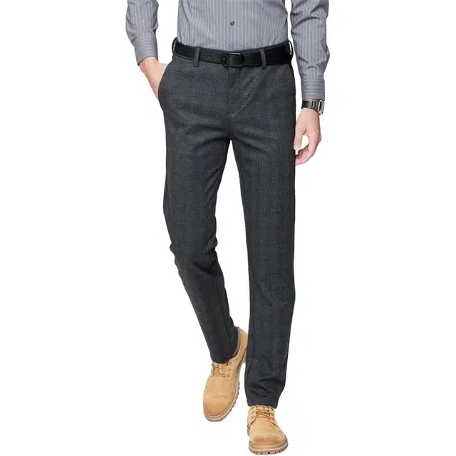 与狼共舞 舒适轻奢商务休闲裤 男款 黑灰