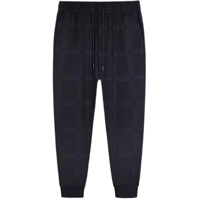 才子 百搭时尚亲肤透气中腰系绳休闲裤 男款 黑色