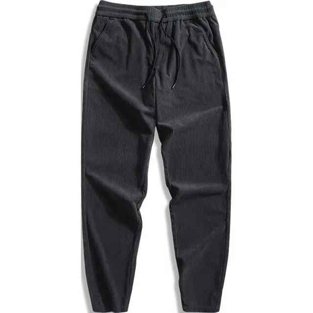 与狼共舞 纯色系带百搭灯芯绒休闲裤 男款