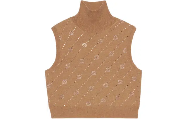 Gucci Logo Print Sleeveless Turtleneck Tee
