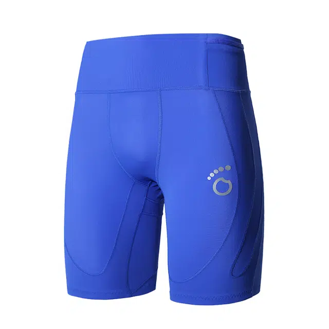 马孔多 分区压缩三口袋收纳防汗后兜半马全马跑步支撑运动短裤 男款 电光靛蓝