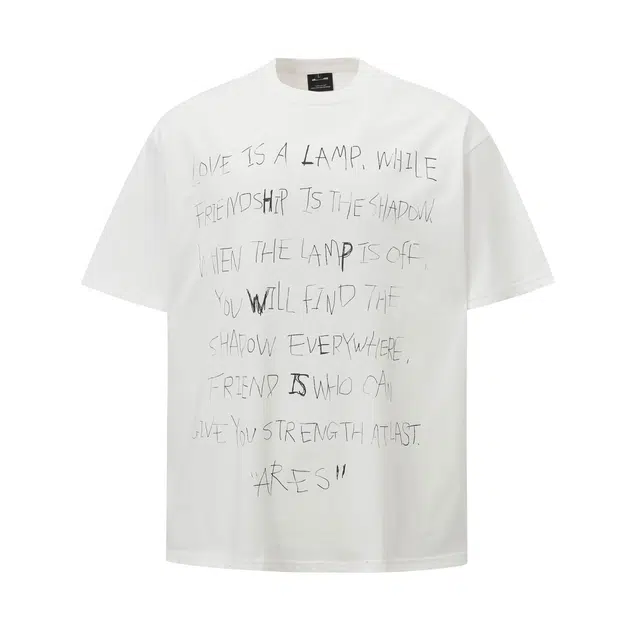 WAYHWEI Retro Street Letter Cotton T-Shirt