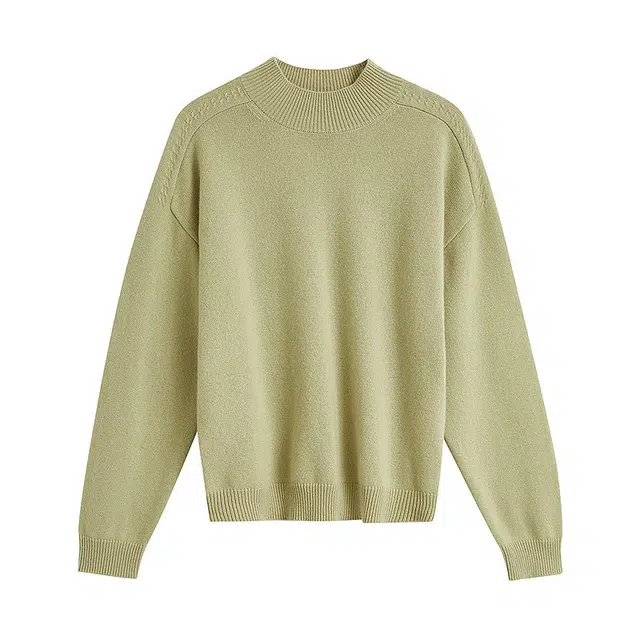 茵曼 保暖圆领宽松打底质感毛衣 女款