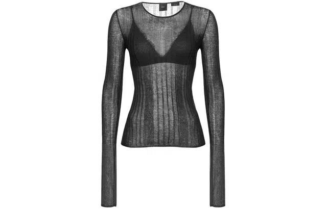 PINKO Semi-Transparent Ribbed Sweater T