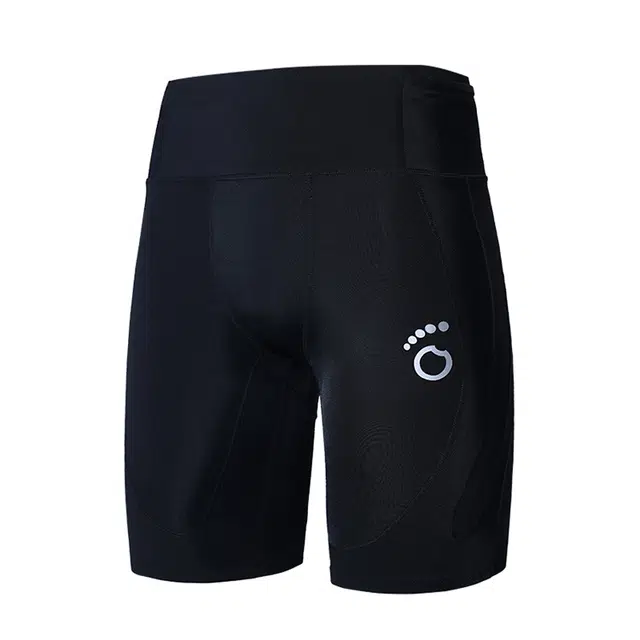 马孔多 时尚舒适纯色印花直筒吸汗透气运动短裤 男款 黑色