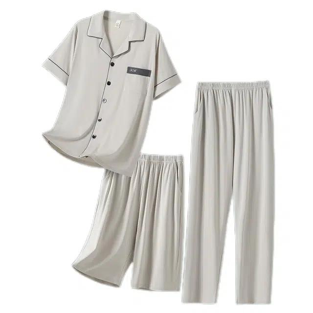 潞优野 休闲舒适透气亲肤家居服睡衣套装 男款