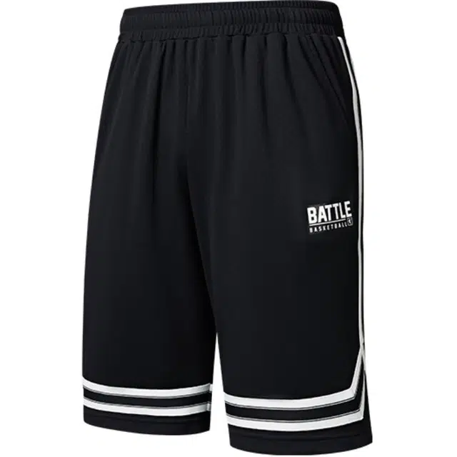 乔丹 条纹休闲舒适透气运动短裤 男款 黑色