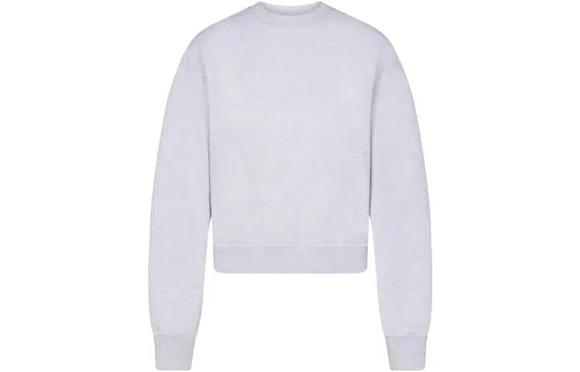 SKIMS COTTON FLEECE CLASSIC CREWNECK LIGHT HEATHER GREY