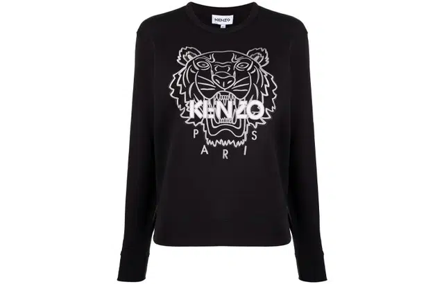 KENZO Tiger Embroidered Crewneck Sweatshirt Black