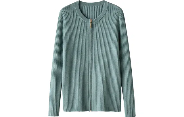 恒源祥 休闲简约纯色拉链开衫毛衣 女款