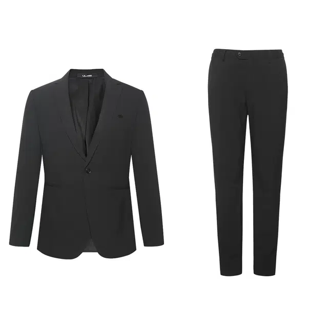 利郎 商务休闲一粒扣极简风质感结婚毕业西装套装 男款 黑色