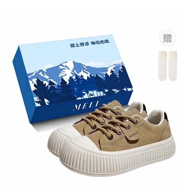 小鹿米利 厚底休闲饼干鞋百搭大头 防滑耐磨 低帮 板鞋 女