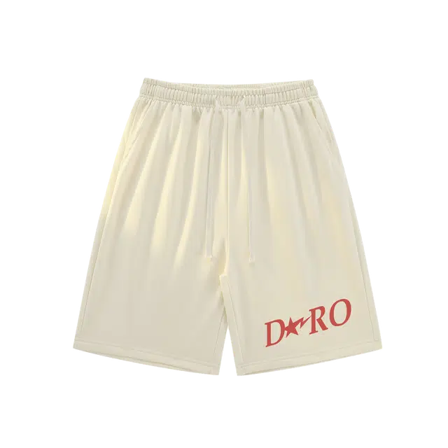 萌芽熊 美式街头闪电字母印花基础款简约百搭宽松透气垂感阔腿直筒跑步健身篮球运动五分休闲短裤 男女同款