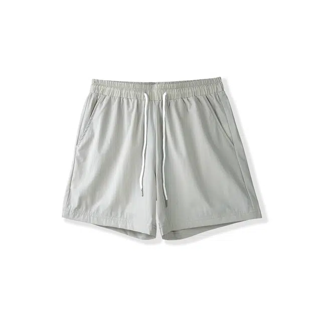 我是大卫 韩版简约透气速干直筒裤时尚宽松百搭五分休闲短裤 男女同款 灰色