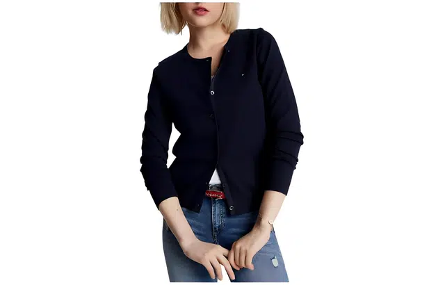 Tommy Hilfiger Solid Button-Up Cardigan Sweaters Desert Sky