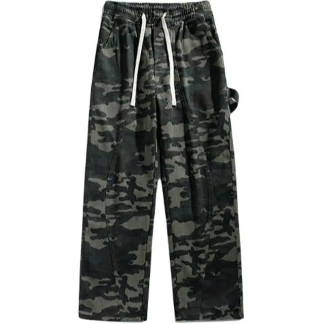 隐狼世家 美式潮流设计休闲裤时尚街头复古百搭工装裤 男款 迷彩