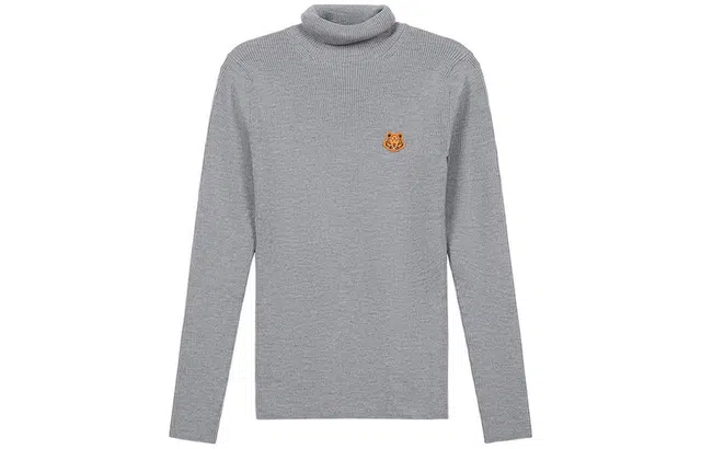 KENZO FW20 Tiger Head Turtleneck Sweater Gray
