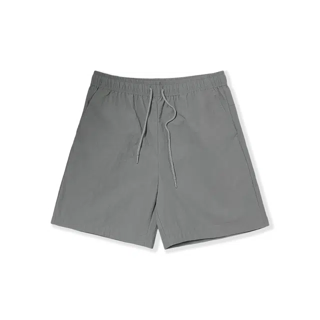 我是大卫 薄款速干透气直筒三分裤户外运动宽松沙滩休闲短裤 男女同款 灰色