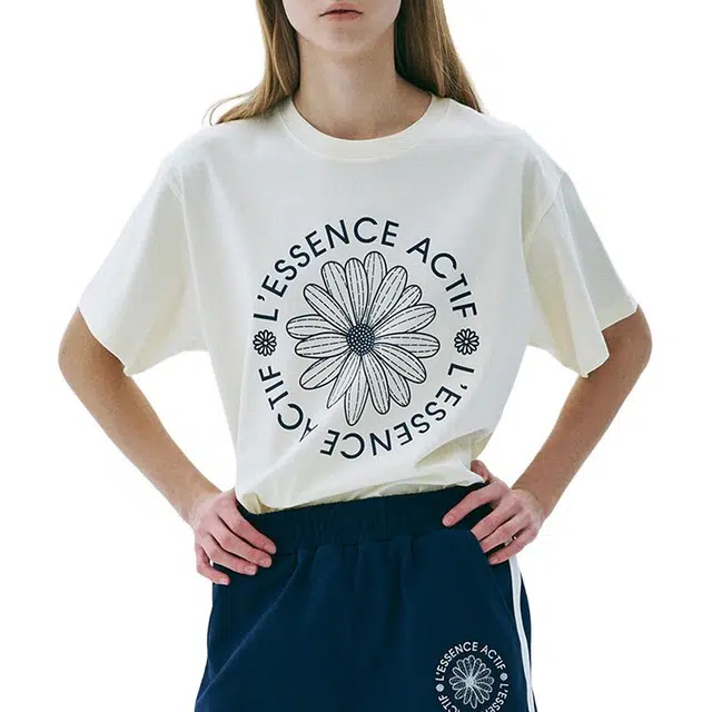 MARDI MERCREDI ACTIF T-SHIRT ACTIF EMBLEM_CREAM NAVY SS25T