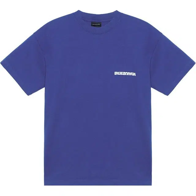 Balenciaga SS23 Logo Embroidered Tee Blue