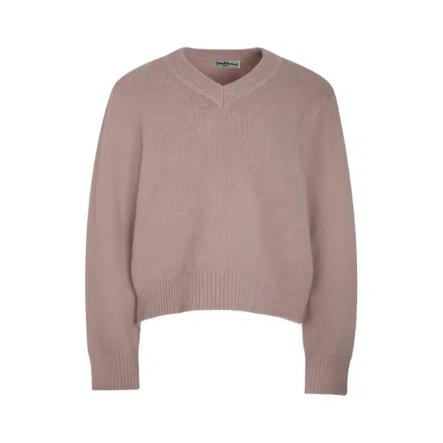 小小拉 字母刺绣针织圆领毛衣 女款 粉色