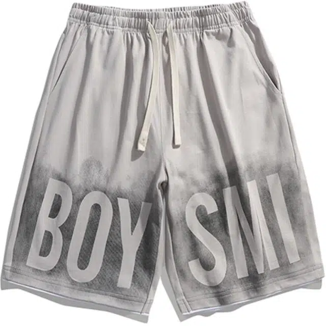 大白鲨 纯色五分冰丝沙滩休闲短裤 男款