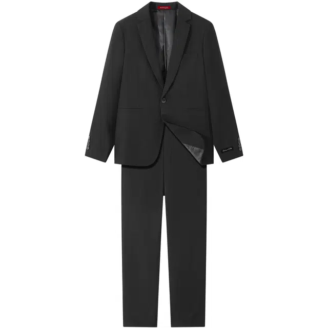 帕丁顿熊 纯色手工裁剪单排扣修身垫肩西服休闲直筒西裤西装套装 男女同款