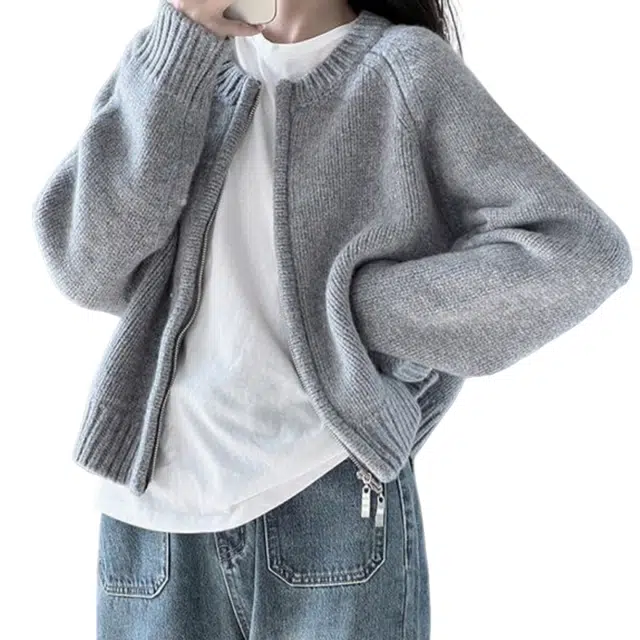 雅羊人 长袖休闲简约毛衣 女款 黑色