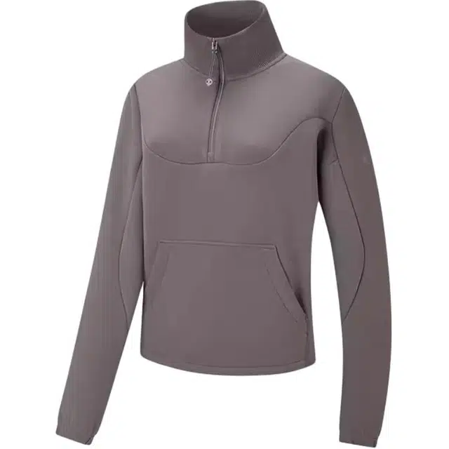 特步 综训系列 纯色套头运动长袖卫衣 女款 茶饮棕