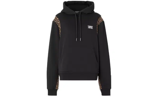 Burberry Logo Print Hoodie Black