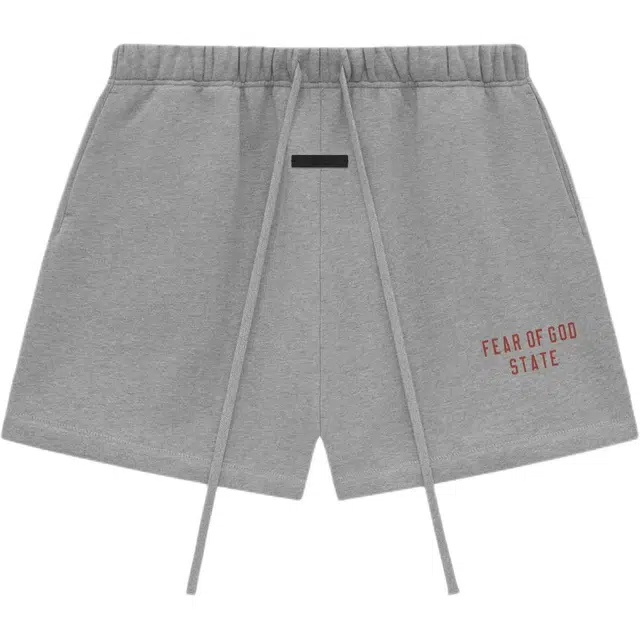 Fear of God Essentials Fleece Soccer Short Oatmeal Grey/Dark Heather