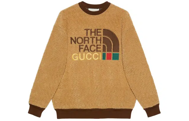 Gucci x The North Face Logo Embroidered Sweatshirt Brown