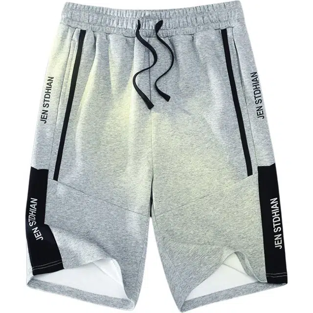 大白鲨 撞色拼接大码运动港风潮流宽松休闲短裤 男款
