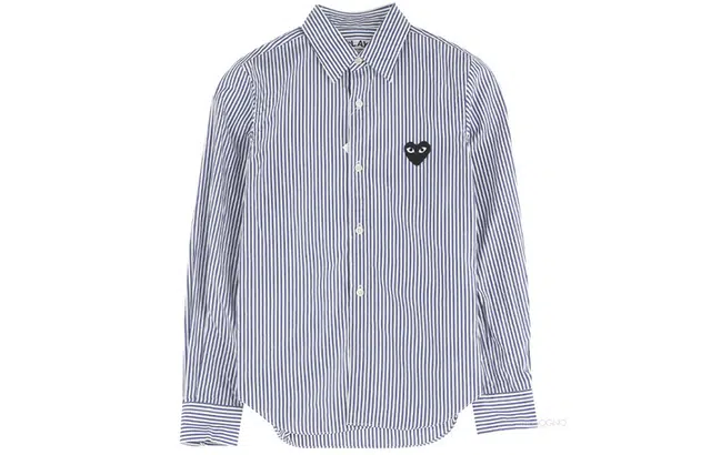 CDG Play Striped Black Heart Long Sleeve Shirt