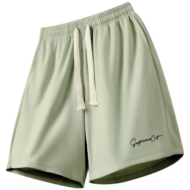 吾皇猫 美式复古学院风基础款五分裤子字母简约跑步运动舒适透气宽松直筒休闲短裤 男女同款