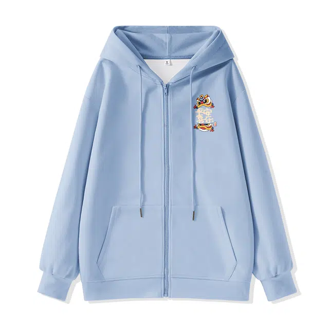 棉致 彩色醒狮简约纯色无性别主义宽松落肩长袖卫衣 男女同款