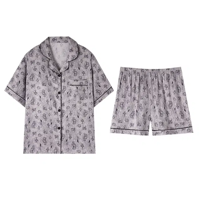 欧诗帛 可外穿带胸垫短袖凉感家居服夏季睡衣套装 女款 图片色