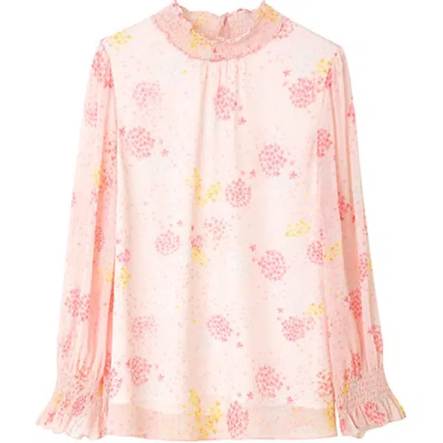 水墨佳人 气质简约显瘦长袖衬衫 女款 粉色