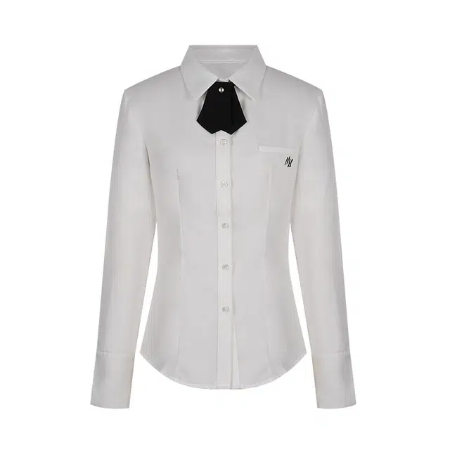 花铃太太 学院风修身条纹长袖衬衫 女款