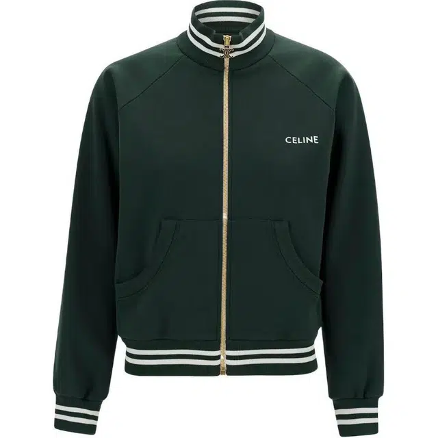 CELINE Logo Stripe Jacket Green