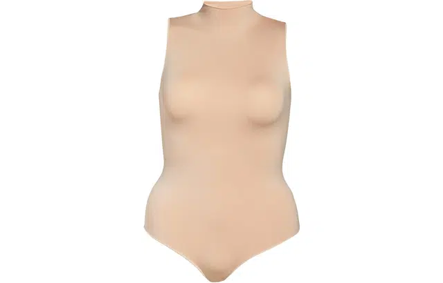 SKIMS Essential Mock Neck Sleeveless Bodysuit Sandstone