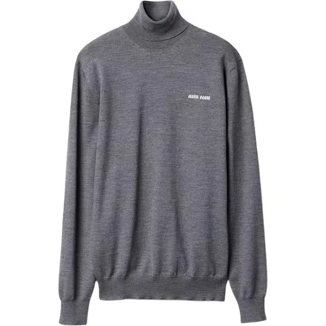 Miu Miu SS24 Logo Knit Sweater Brown