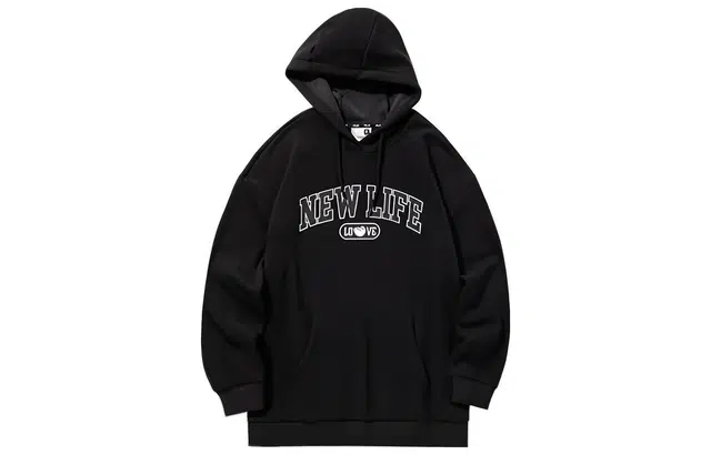 乔丹 字母印花连帽卫衣 女款 黑色