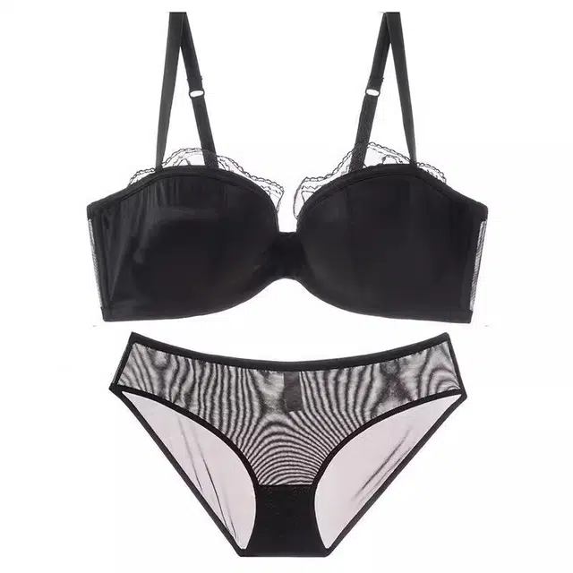 芬腾 法式半杯薄款小胸性感聚拢上托内衣裤套装 女款