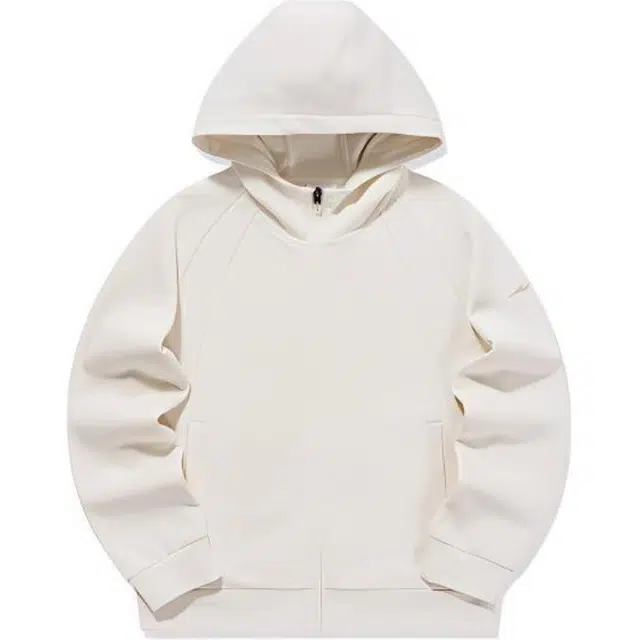 鸿星尔克 综训系列 纯色针织连帽拉链长袖卫衣 女款 奶酪白