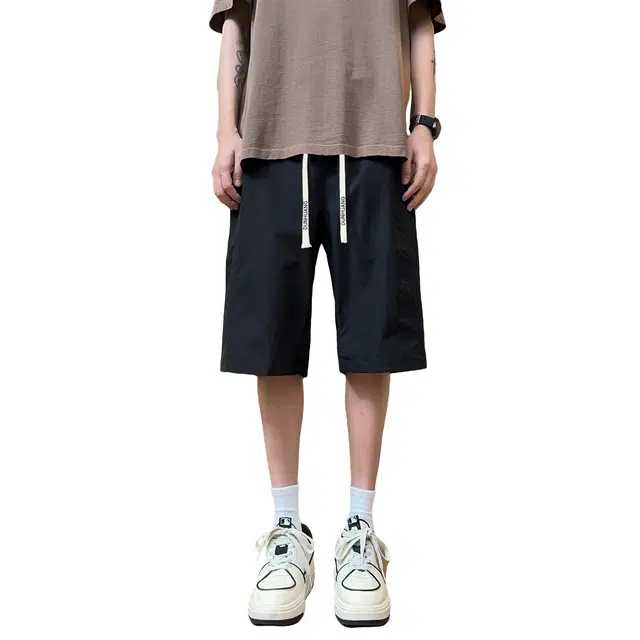 敦煌博物馆 简约基础款抽绳系带夏季薄款五分宽松舒适日常百搭休闲短裤 男女同款