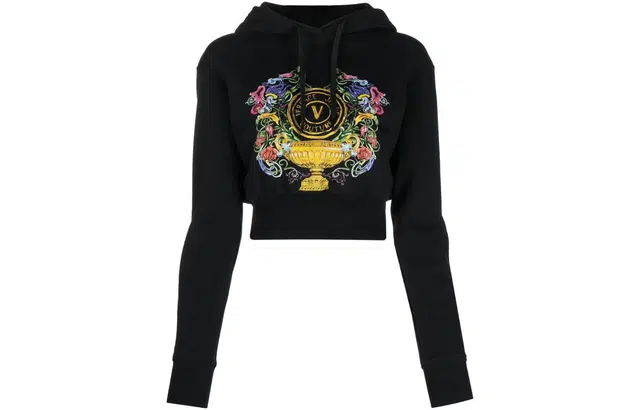 Versace Jeans Couture SS23 Floral Hoodie Black