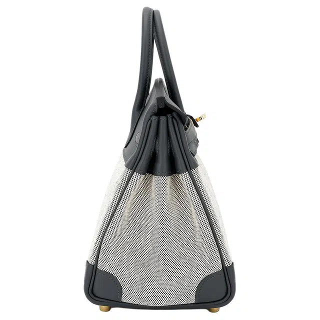 HERMES Birkin 25 H0 Gris misty SwiftToile H