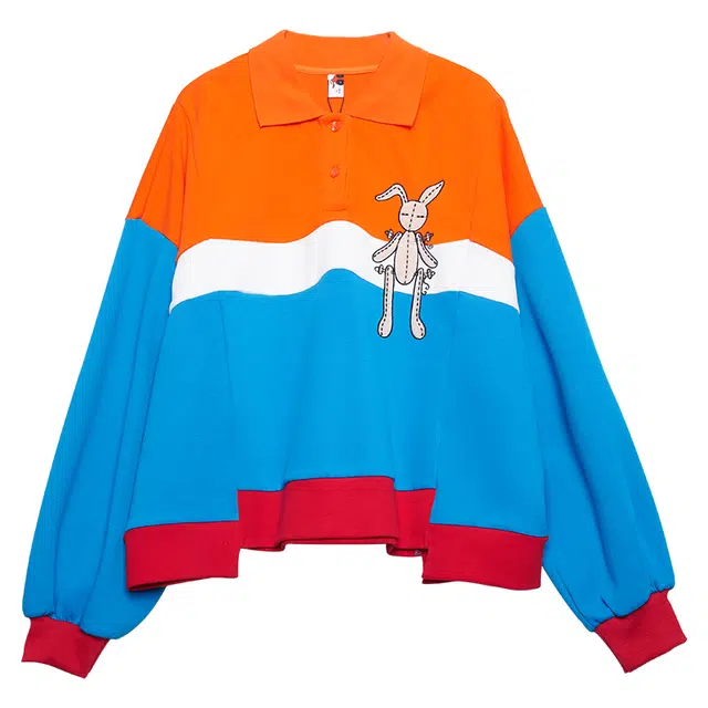 木果果木 透气拼接宽松休闲长袖卫衣 女款